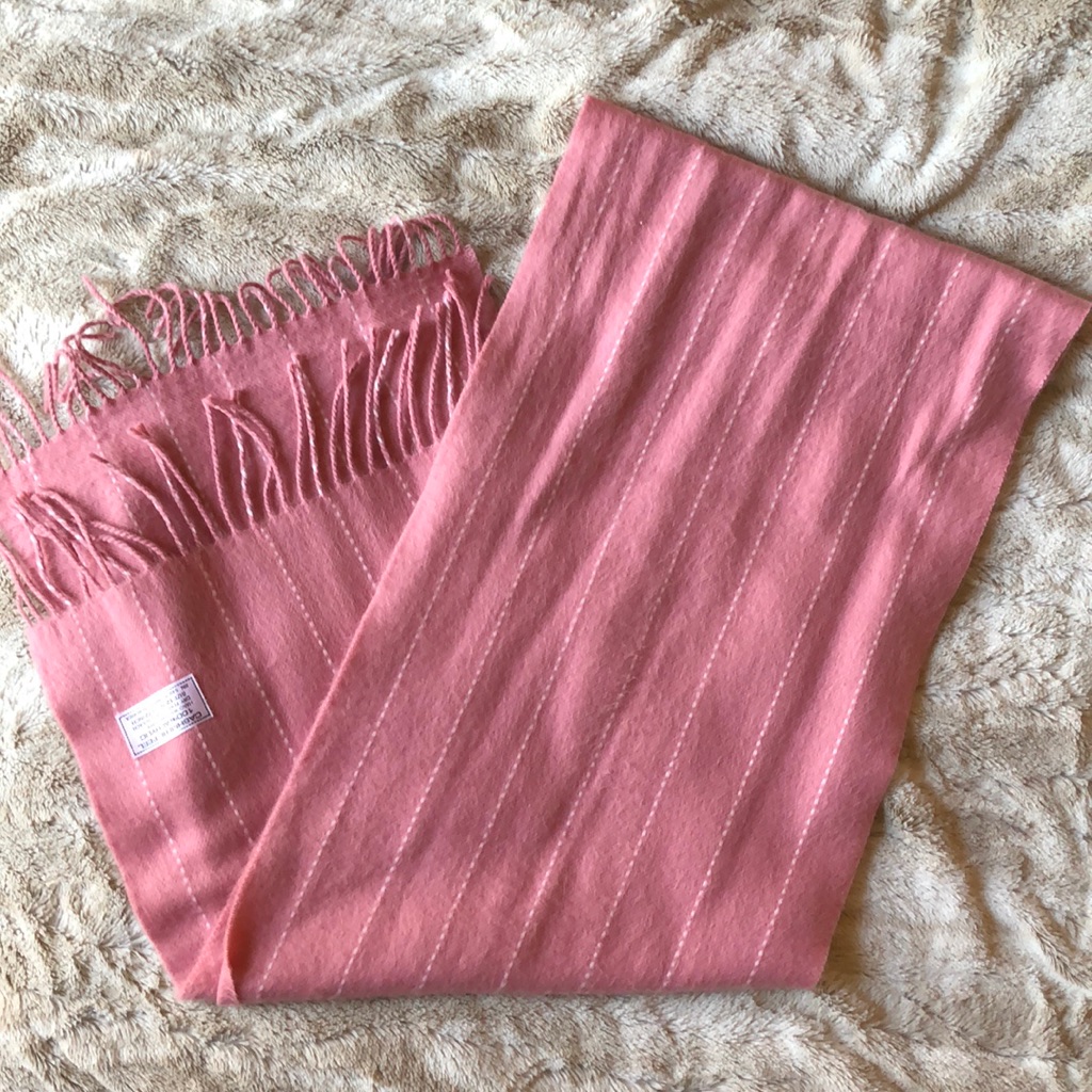 Pale Pink Cashmere Feel Acrylic Scarf 12X72